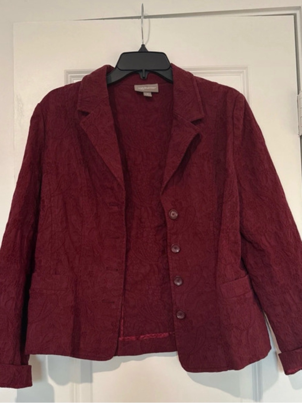 croft & barrow Burgundy Textured Women's Blazer